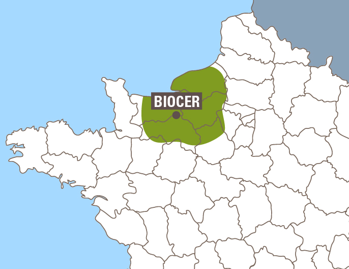 carte coopÃ©rative Biocer en France - Farine de blÃ© intÃ©grale
